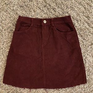 Brady Melville Dark Red Denim Skirt